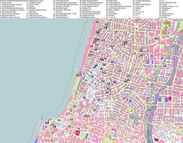 Mapa das vistas de Tel Aviv
