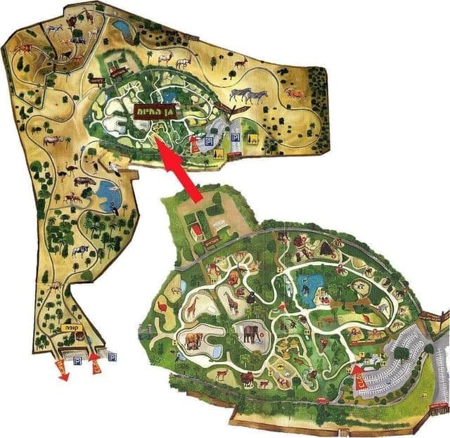 Mapa do Parque Zoológico de Tel Aviv